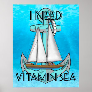 Ich brauche Vitamin-Sea-Boot Poster