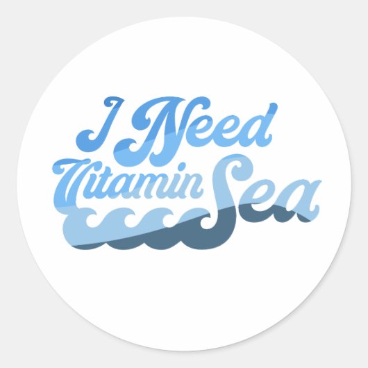 Ich brauche Vitamin Sea Runder Aufkleber (Vorderseite)