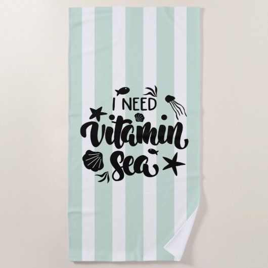 Ich brauche Vitamin Sea Strandtuch (Vorderseite)