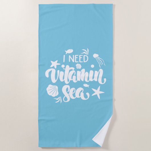 Ich brauche Vitamin Sea Strandtuch (Vorderseite)