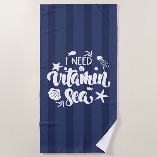 Ich brauche Vitamin Sea Strandtuch (Vorderseite)