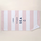 Ich brauche Vitamin Sea | Streifen Strandtuch (Vorderseite)
