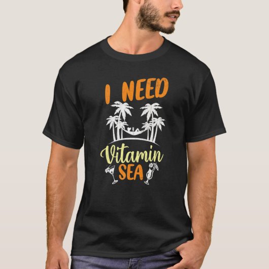 Ich brauche Vitamin Sea Summer Holidays Beach Graf T-Shirt (Vorderseite)