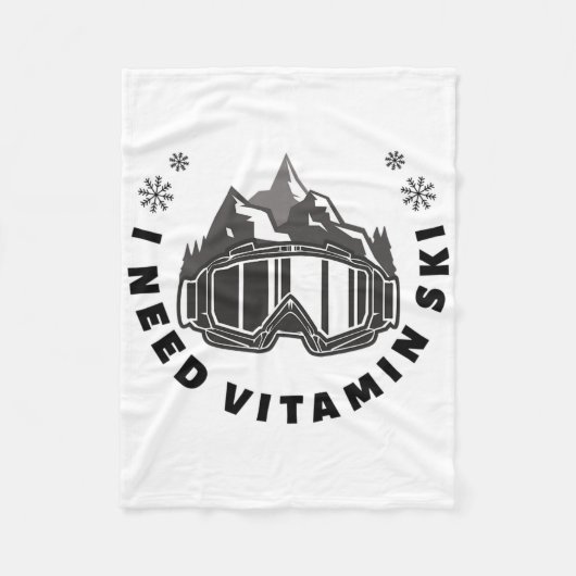 Ich brauche Vitamin Ski Fleecedecke (Vorderseite)