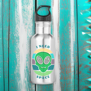 Ich brauche Weltraum Lustiger Vintage-Alien-Witz Edelstahlflasche