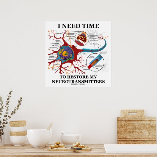 Ich brauche Zeit, um meine Neurotransmitter wieder Poster (Küche)