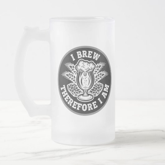 Ich braue also bin ich mattglas bierglas (Links)