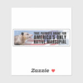 Ich bremse für Amerikas einziges heimisches Wahnsi Aufkleber (Blatt)