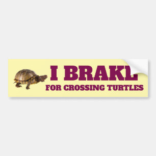 Ich bremse für das Überqueren von Schildkröten Vin Autoaufkleber