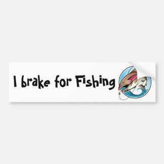 Ich bremse für die Fischerei Autoaufkleber