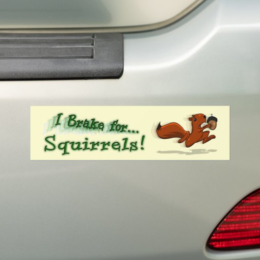 Ich bremse für Eichhörnchen! Autoaufkleber (Auf Auto)