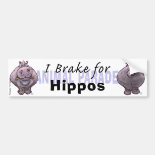 Ich bremse für Hippos Autoaufkleber