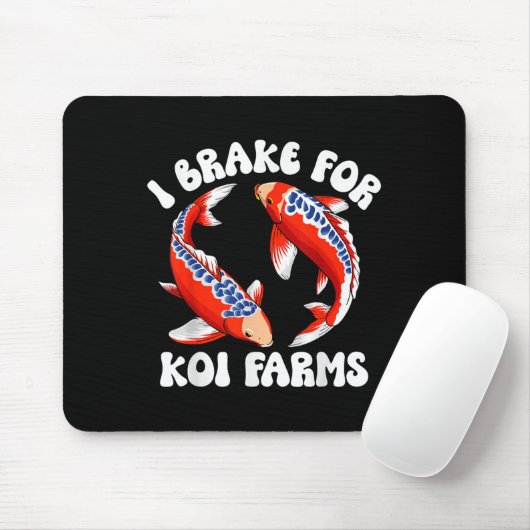 Ich bremse für Koi Farms Funny Koi Fish Pond Lover Mousepad (Mit Mouse)