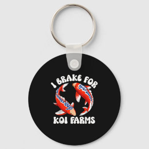 Ich bremse für Koi Farms Funny Koi Fish Pond Lover Schlüsselanhänger