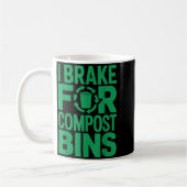 Ich bremse für Kompostbehälter lustiger Recycling- Kaffeetasse (Links)