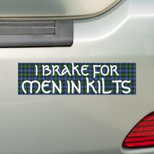 ICH BREMSE FÜR MÄNNER IN DEN KILTS - SMITHTARTAN AUTOAUFKLEBER (Auf Auto)