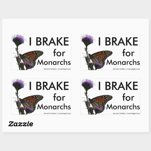 Ich bremse für Monarchen Rechteckiger Aufkleber (Blatt)