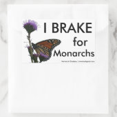 Ich bremse für Monarchen Rechteckiger Aufkleber (Tasche)