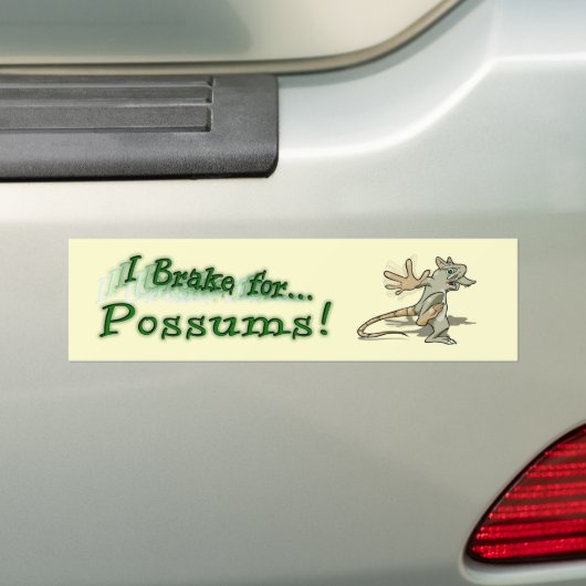Ich bremse für Opossums! Autoaufkleber (Auf Auto)