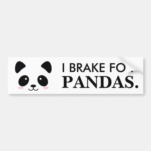 Ich bremse für Pandas Autoaufkleber (Vorne)
