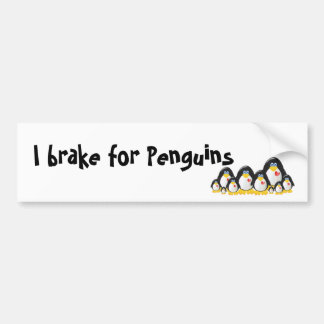 Ich bremse für Pinguine Autoaufkleber
