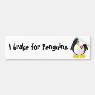 Ich bremse für Pinguine Autoaufkleber