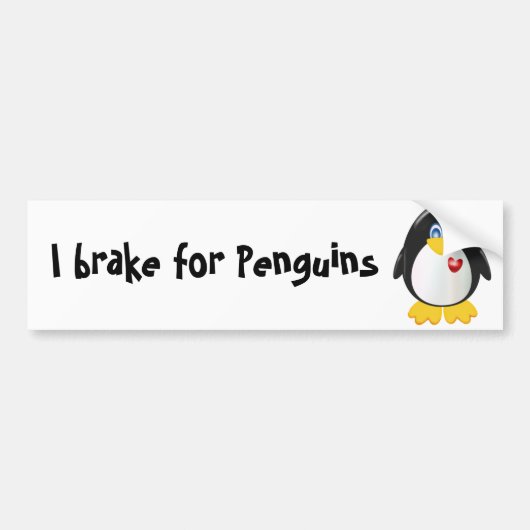 Ich bremse für Pinguine Autoaufkleber (Vorne)