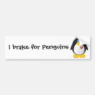 Ich bremse für Pinguine Autoaufkleber