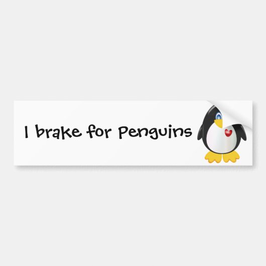 Ich bremse für Pinguine Autoaufkleber (Vorne)