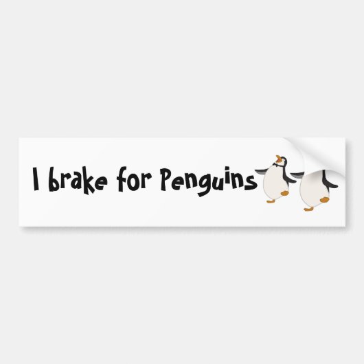Ich bremse für Pinguine Autoaufkleber (Vorne)