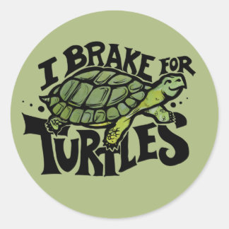 Ich bremse für Schildkröten Runder Aufkleber