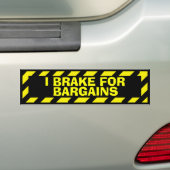 Ich bremse für Schnäppchen Gelbe Warnkleber Autoaufkleber (Auf Auto)
