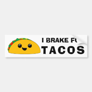 Ich bremse für Tacos niedliches Kawaii Autoaufkleber