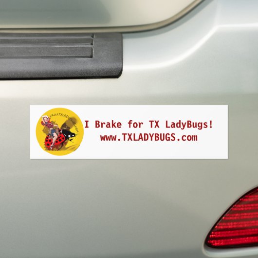 "Ich bremse für TXLladyBugs" Autoaufkleber (Auf Auto)