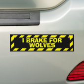 Ich bremse für Wölfe Gelbe Warnkleber Autoaufkleber (Auf Auto)