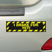 Ich bremse für Yeti-gelben Warnaufkleber Autoaufkleber (Auf Auto)