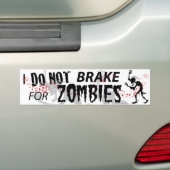 Ich bremse nicht für Zombies - Weiß Autoaufkleber (Auf Auto)