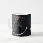 Ich bringe den Spaß ins Begräbnis Kaffeetasse (Vorderseite Links)