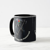 Ich bringe den Spaß ins Begräbnis Tasse (Vorderseite Links)