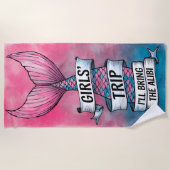 Ich bringe die Alibi-Meerjungfrau-Schwanz-Girls-Re Strandtuch (Vorderseite)