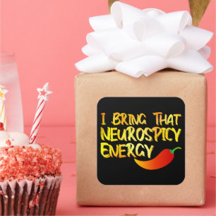 Ich bringe diese Neurospicie-Energie Coole Neurosp Quadratischer Aufkleber