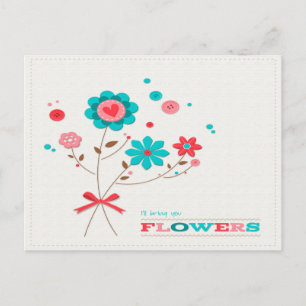 Ich bringe dir Blume Postkarte
