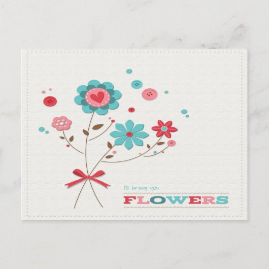 Ich bringe dir Blume Postkarte (Vorderseite)