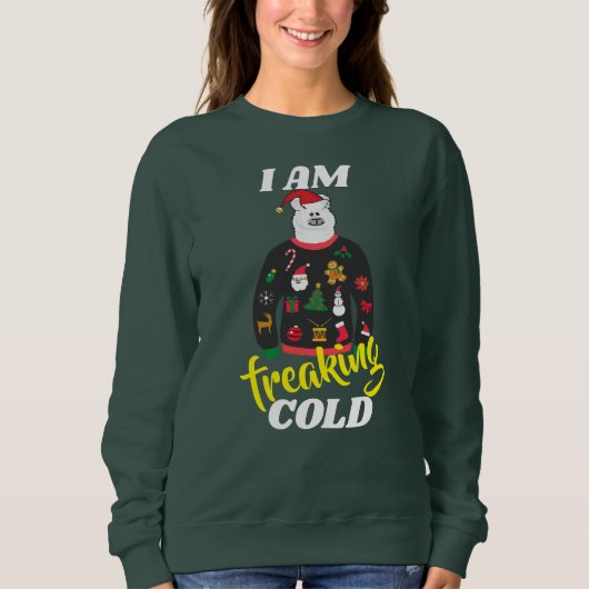 Ich bringe heiße Lama-Weihnachten Sweatshirt (Vorderseite)