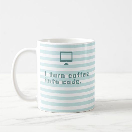 Ich bringe Kaffee in Code. Tasse des Programmierer (Links)