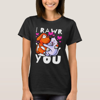 Ich brülle dich mit einer Katze und einem Hund zum T-Shirt