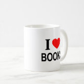 ICH ❤️ BÜCHER I LIEBE BÜCHER ICH HERZBÜCHER KAFFEETASSE (VorderseiteRechts)