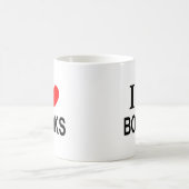 ICH ❤️ BÜCHER I LIEBE BÜCHER ICH HERZBÜCHER KAFFEETASSE (Mittel)