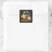 ICH BUDDLE KOHLE QUADRATISCHER AUFKLEBER (Tasche)