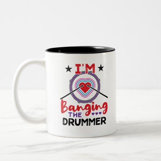 Ich bumme die Drummer Funny Ehefrau Girlfriend Zweifarbige Tasse (Links)